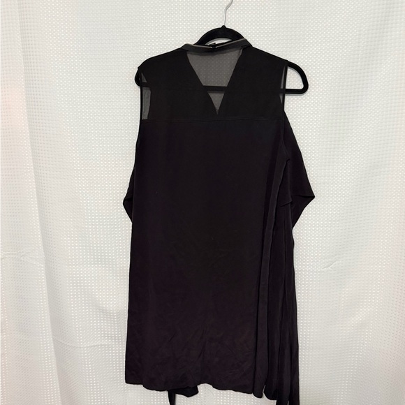 ALLSAINTS Jayda Black Silk Sleeveless Zip Front Asymmetrical Dress Size L - Picture 9 of 12
